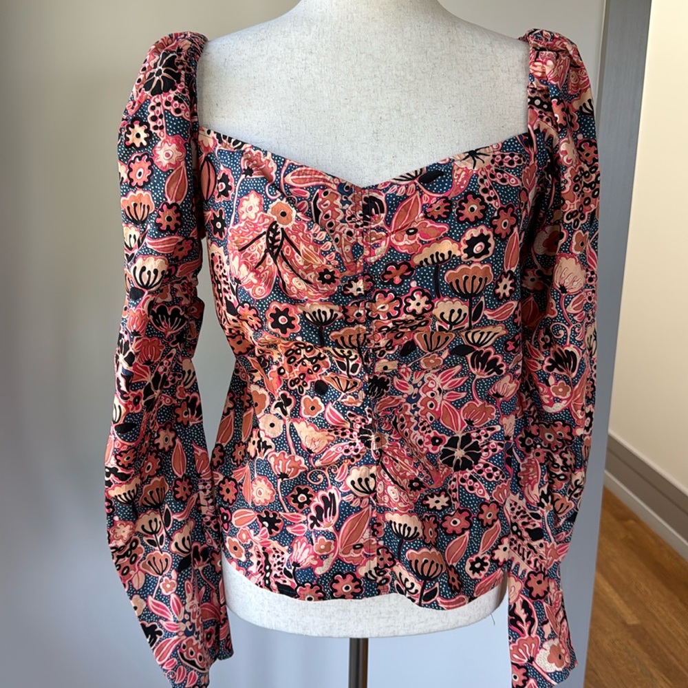 A.L.C. Multicolor Floral Blouse - like new!